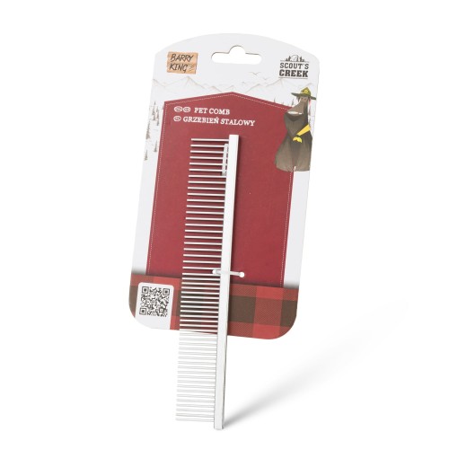 Grzebień stalowy, szary, 2,9 x 17 cm