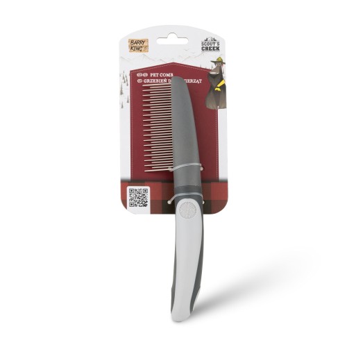 Grzebień dla zwierząt, z rączką, szary, 35 zębów, 5 x 22 cm