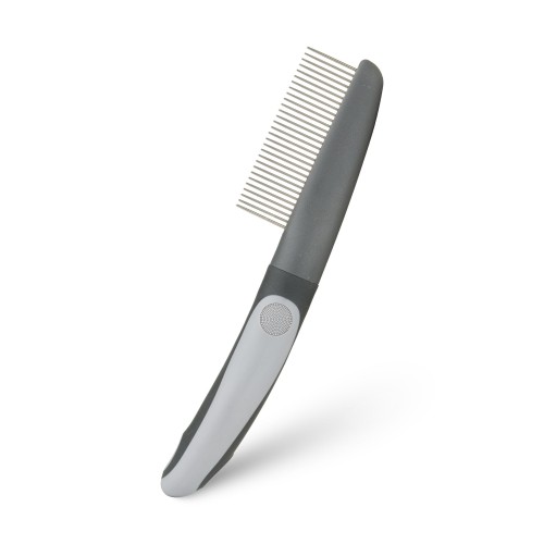 Grzebień dla zwierząt, z rączką, szary, 29 zębów, 5 x 22 cm