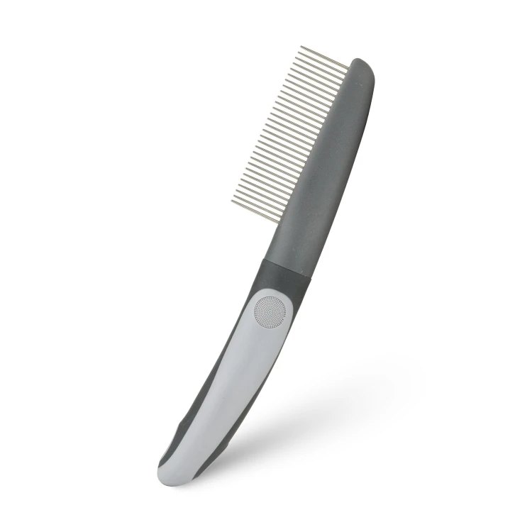 Grzebień dla zwierząt, z rączką, szary, 29 zębów, 5 x 22 cm