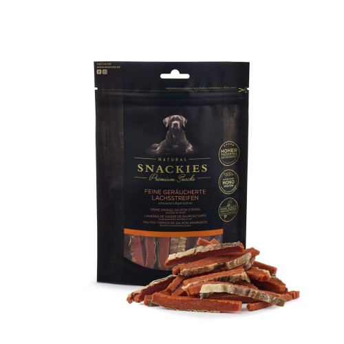 Premium Snacks Przysmak dla psa - Wędzone paski z łososia 170 g