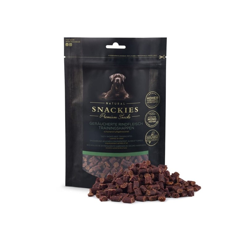 Premium Snacks Przysmak dla psa - Wędzone treningowe kąski wołowe 170 g