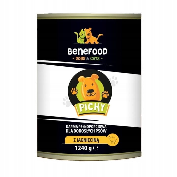 Benefood Picky z jagnięciną - karma dla psa puszka 1240 g