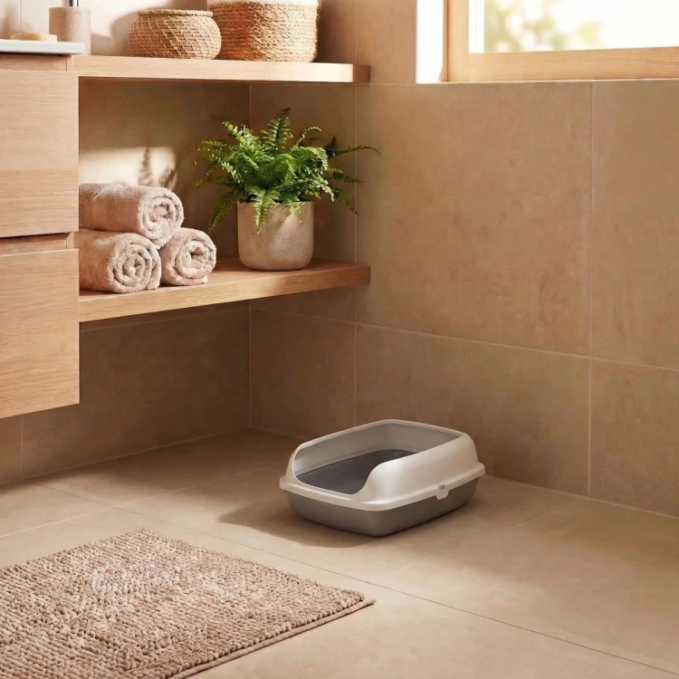 Kuweta z łopatką GRAY BAY - white/gray (S)