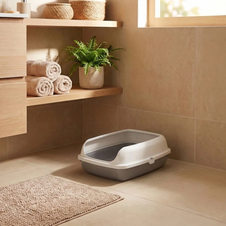 Kuweta z łopatką GRAY BAY - white/gray (M)