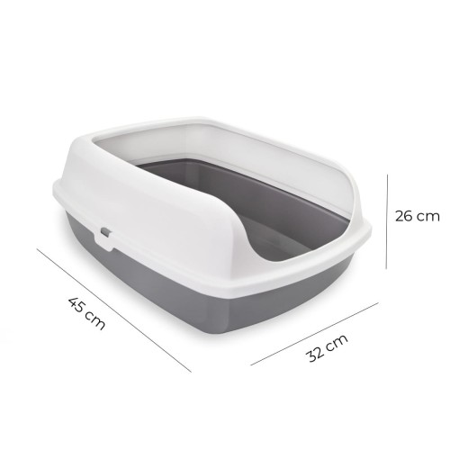 Kuweta z łopatką GRAY BAY - white/gray (L)