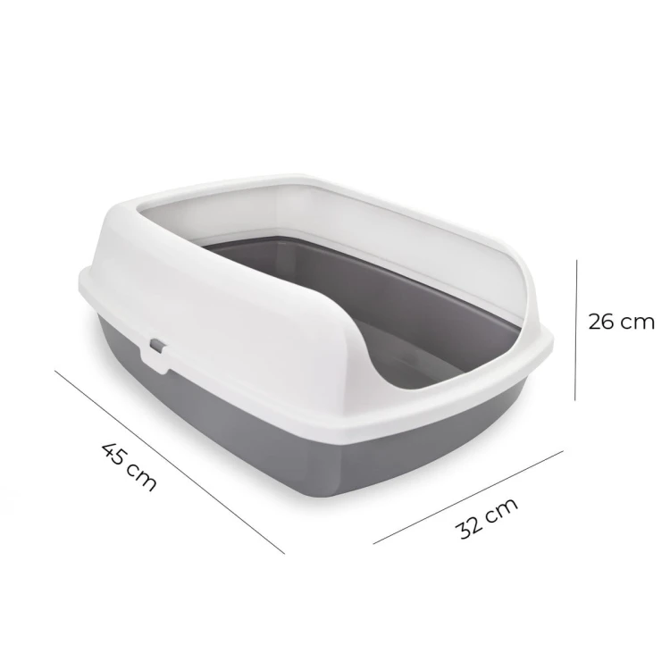 Kuweta z łopatką GRAY BAY - white/gray (L)