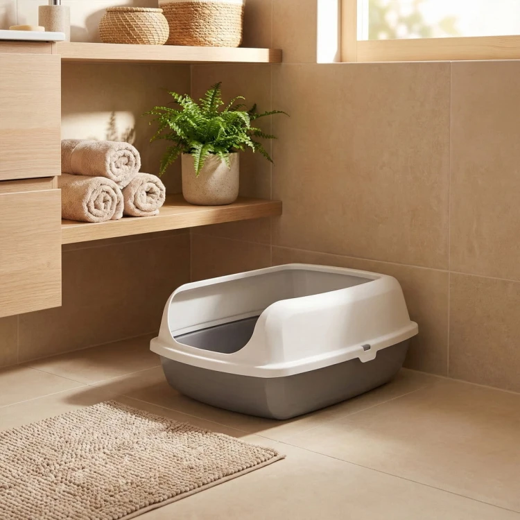 Kuweta z łopatką GRAY BAY - white/gray (L)