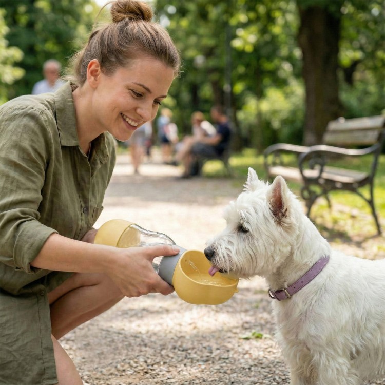 Butelka PawDuo (350 + 180 ml) - yellow