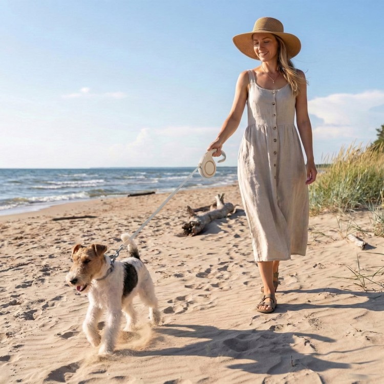 Smycz automatyczna Soft Control 5m - gold