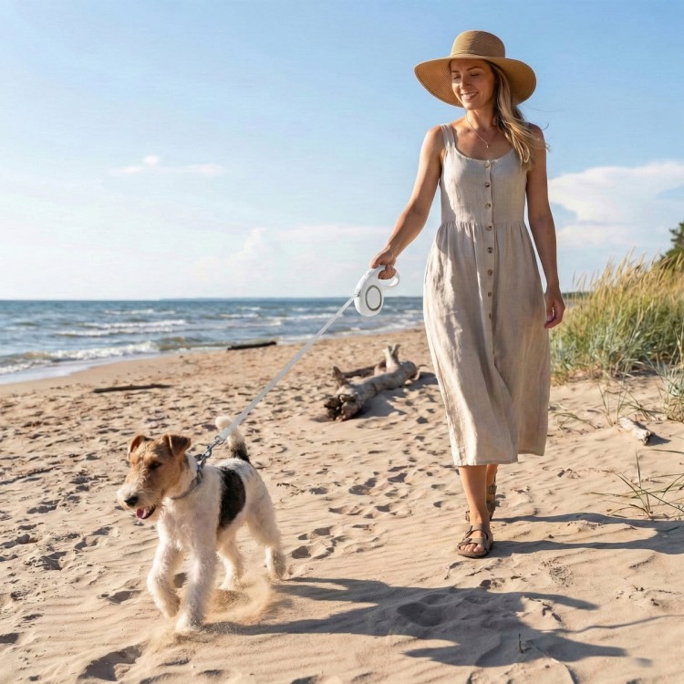 Smycz automatyczna Soft Control 5m - white