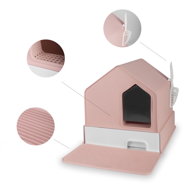 Kuweta zamknięta Carinio HOUSE Flamingo pink