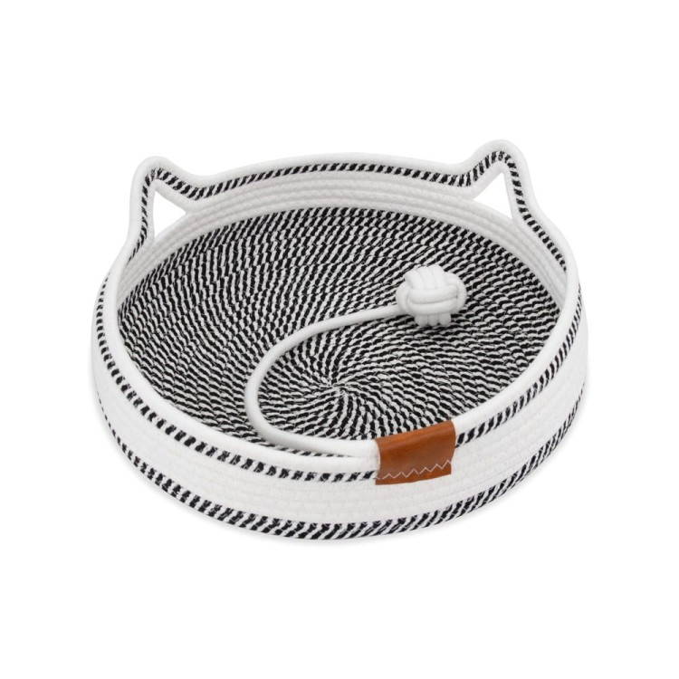 Legowisko plecione dla zwierząt Carinio PLAYGROUND Black&white - S