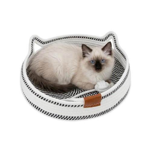 Legowisko plecione dla zwierząt Carinio PLAYGROUND Black&white - S