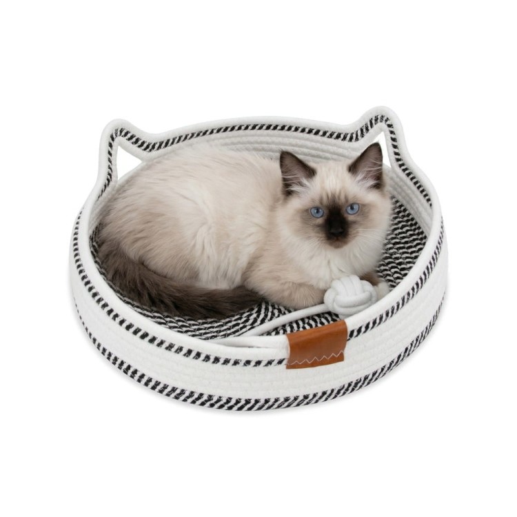 Legowisko plecione dla zwierząt Carinio PLAYGROUND Black&white - S