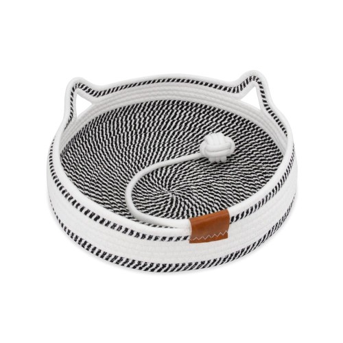 Legowisko plecione dla zwierząt Carinio PLAYGROUND Black&white - L