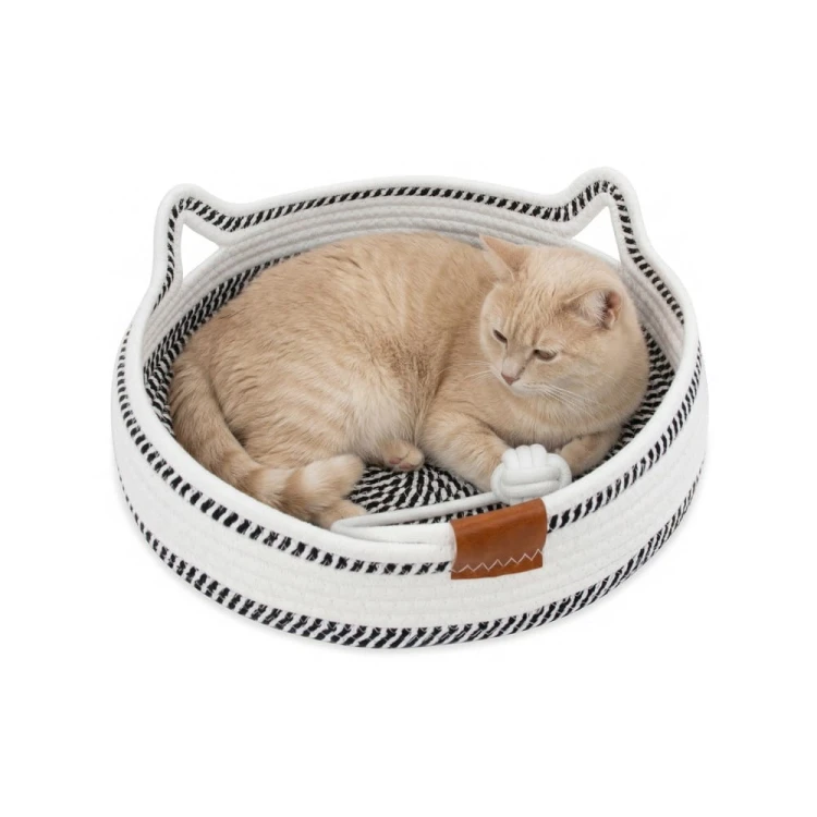 Legowisko plecione dla zwierząt Carinio PLAYGROUND Black&white - L