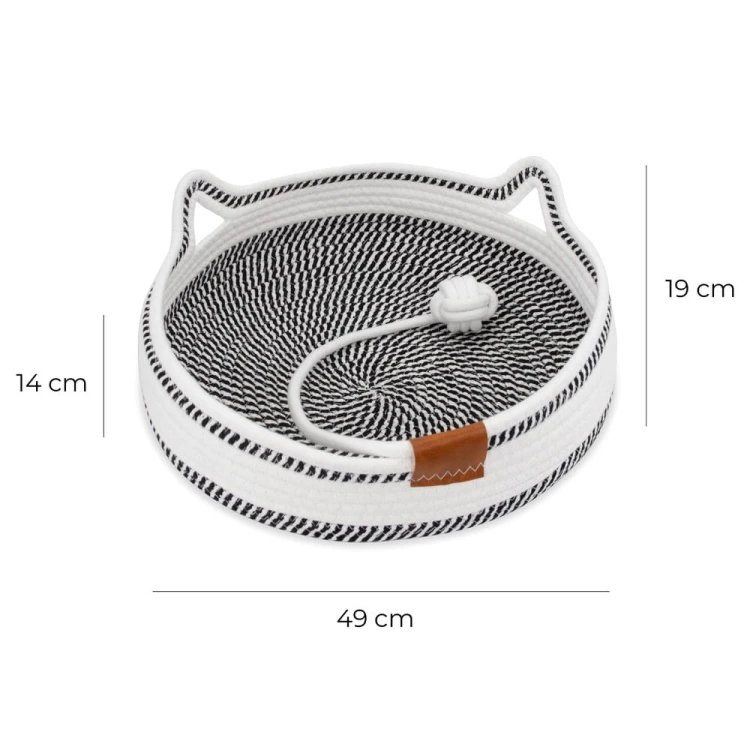 Legowisko plecione dla zwierząt Carinio PLAYGROUND Black&white - L