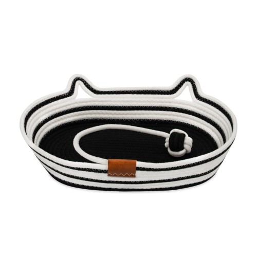 Legowisko plecione dla zwierząt Carinio COCO Black&white - L