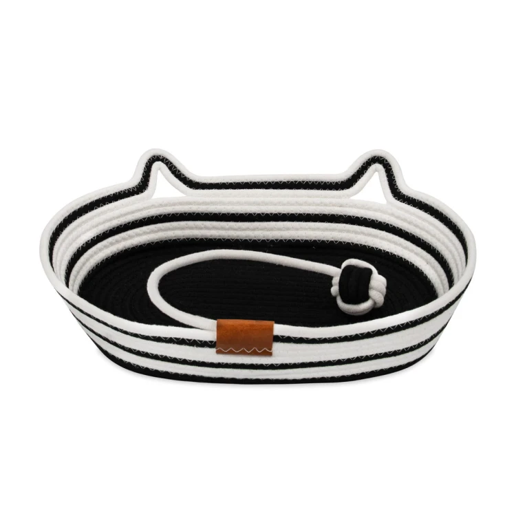 Legowisko plecione dla zwierząt Carinio COCO Black&white - L