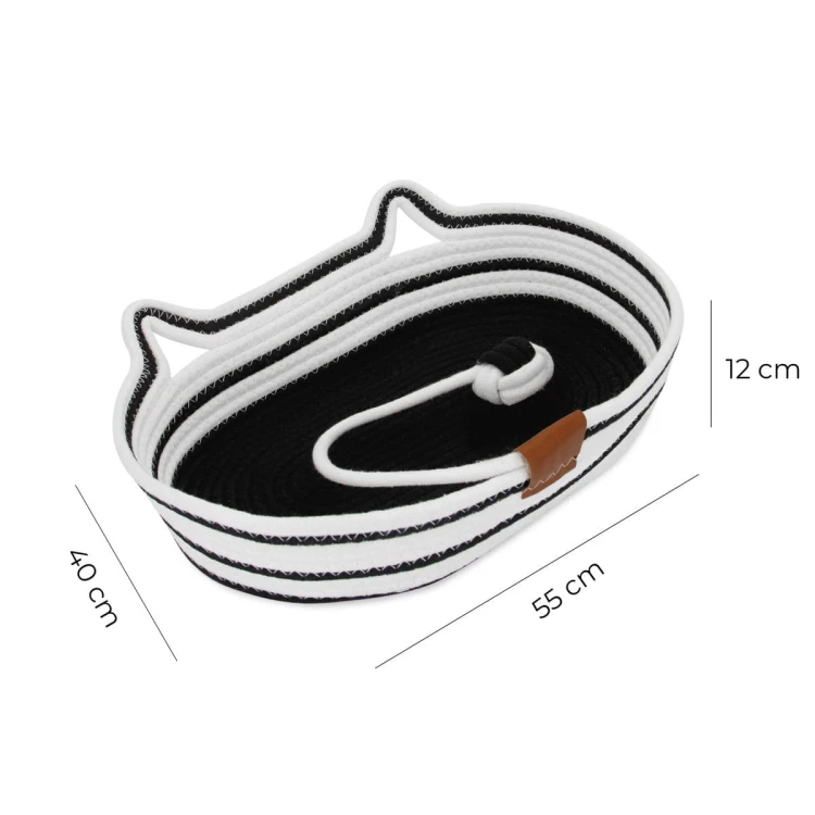 Legowisko plecione dla zwierząt Carinio COCO Black&white - L