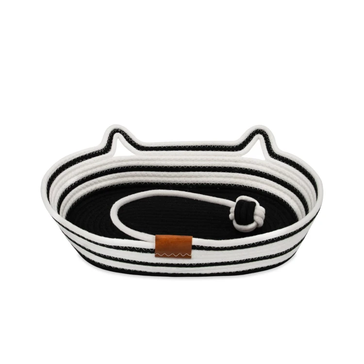 Legowisko plecione dla zwierząt Carinio COCO Black&white - S