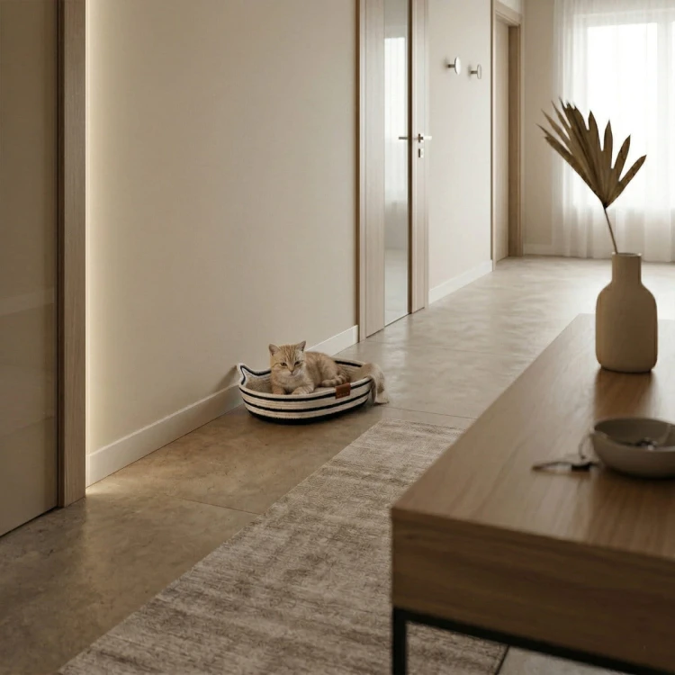 Legowisko plecione dla zwierząt Carinio COCO Black&white - S