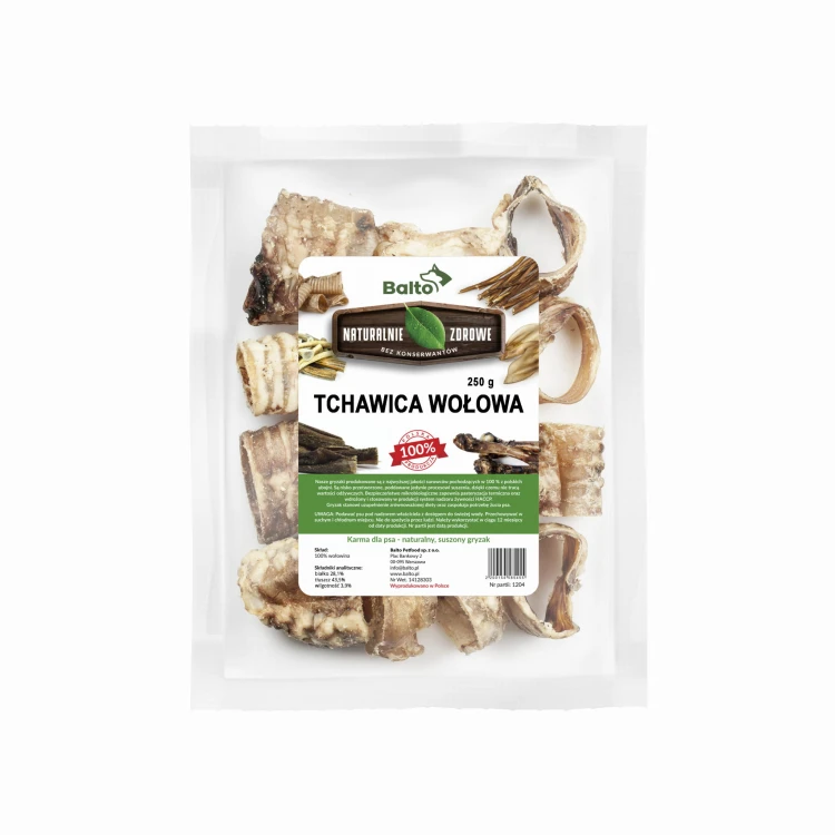Tchawica wołowa cięta (opak. 250 g) Balto
