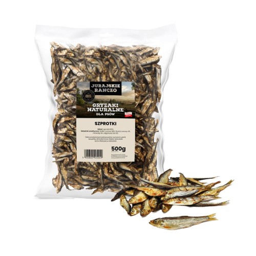 Naturalny gryzak Szprotki 500g Jurajskie Ranczo