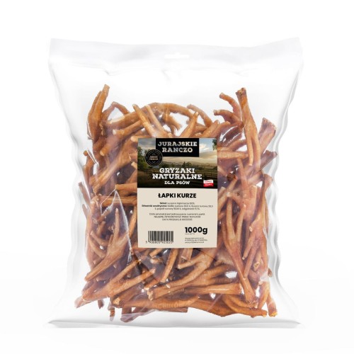 Naturalny gryzak Kurze łapki 1kg Jurajskie Ranczo