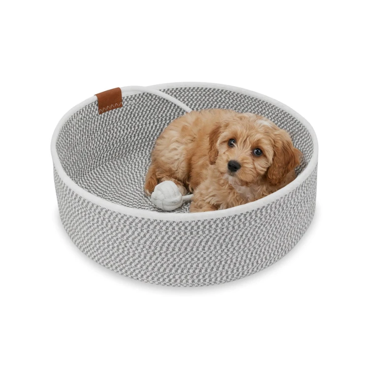 Legowisko plecione dla zwierząt Carinio BASKET BALL Gray/white - M