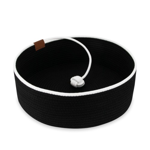 Legowisko plecione dla zwierząt Carinio BASKET BALL Black&white - L