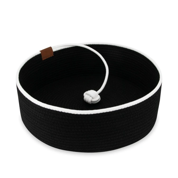 Legowisko plecione dla zwierząt Carinio BASKET BALL Black&white - L