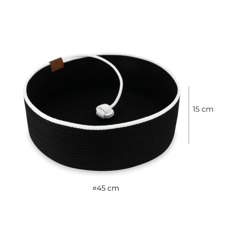 Legowisko plecione dla zwierząt Carinio BASKET BALL Black&white - L