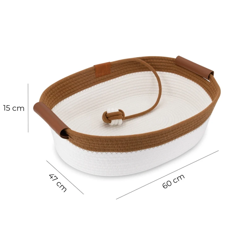 Legowisko plecione dla zwierząt Carinio ELIPSE Cream&brown - L