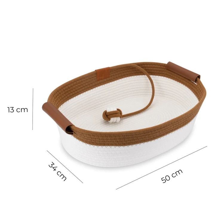 Legowisko plecione dla zwierząt Carinio ELIPSE Cream&brown - S