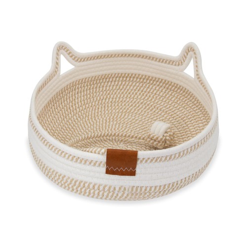 Legowisko plecione dla zwierząt Carinio PLAYGROUND White coffee - L