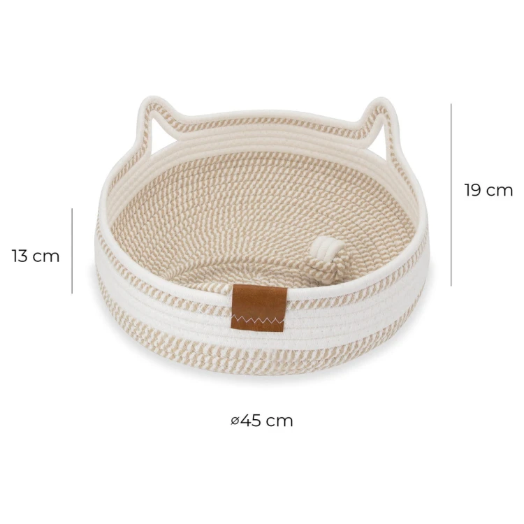 Legowisko plecione dla zwierząt Carinio PLAYGROUND White coffee - L