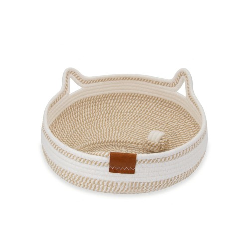 Legowisko plecione dla zwierząt Carinio PLAYGROUND White coffee - S