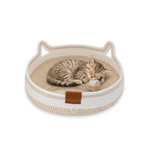 Legowisko plecione dla zwierząt Carinio PLAYGROUND White coffee - S