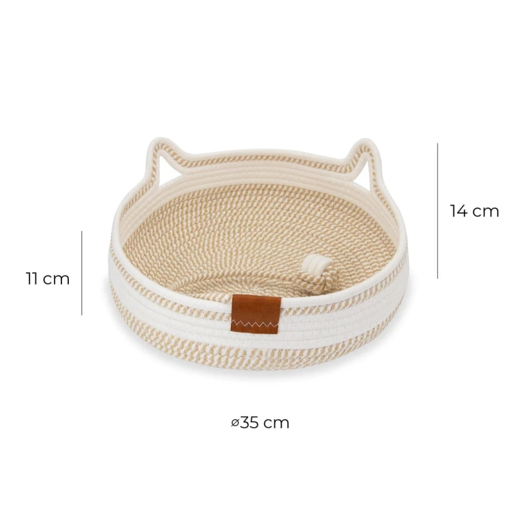 Legowisko plecione dla zwierząt Carinio PLAYGROUND White coffee - S
