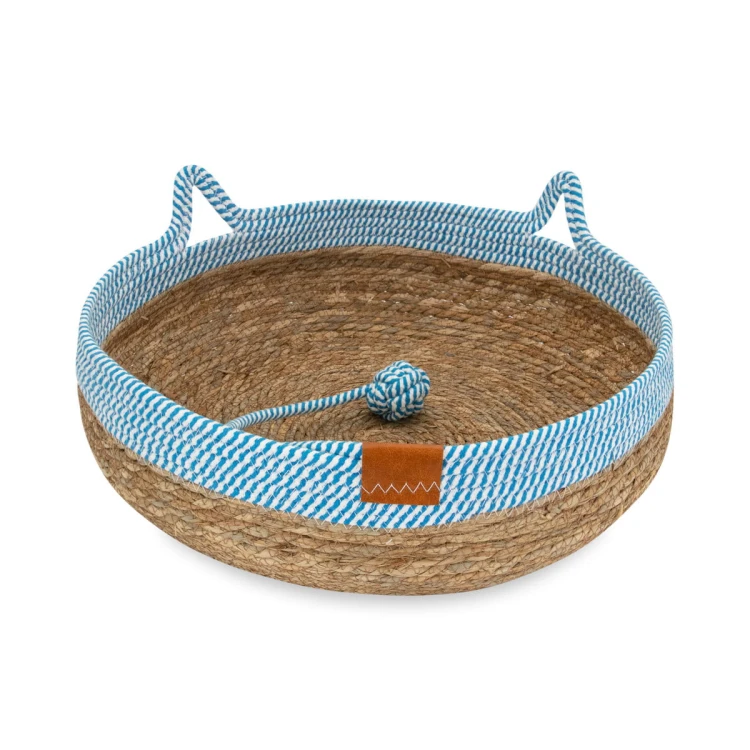 Legowisko plecione dla zwierząt Carinio TAIL White+blue/sand - L