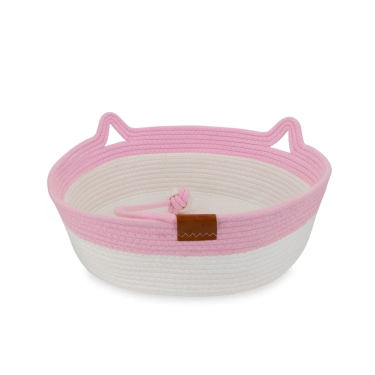 Legowisko plecione dla zwierząt Carinio TAIL PLAY Pink - L