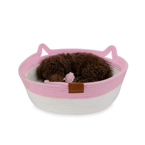 Legowisko plecione dla zwierząt Carinio TAIL PLAY Pink - L