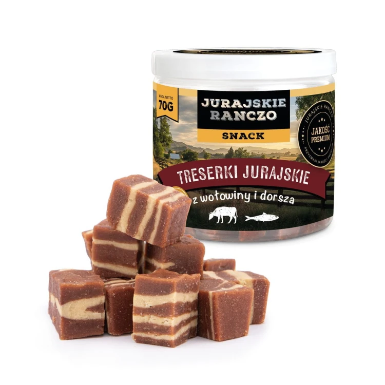 Treserki z wołowiny i dorsza Jurajskie Ranczo - 70g