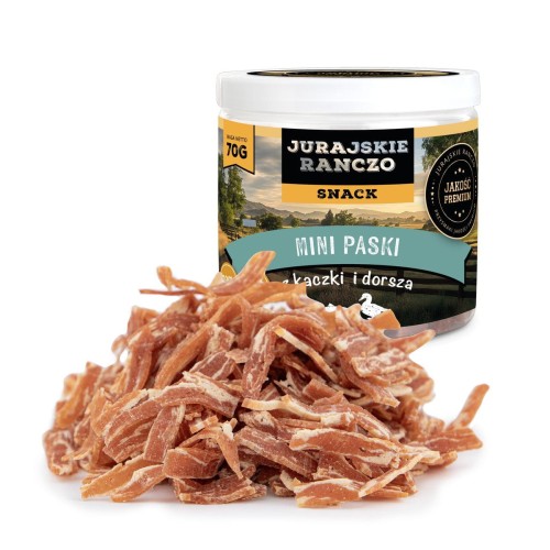 Treserki mini paski z kaczki i dorsza Jurajskie Ranczo - 70g
