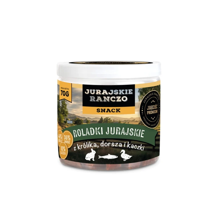 Treserki roladki z krolika, dorsza i kaczki Jurajskie Ranczo - 70g