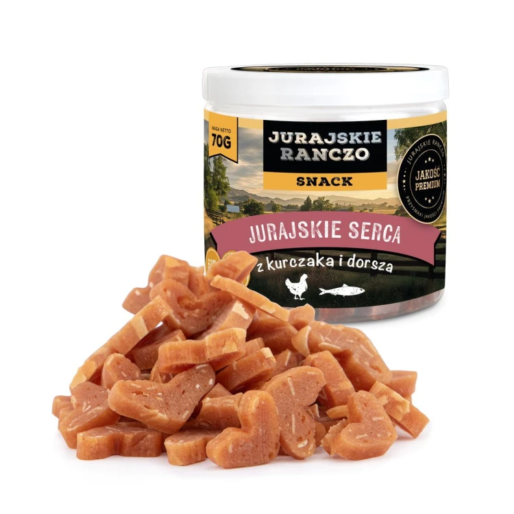 Treserki serca z kurczaka i dorsza Jurajskie Ranczo - 70g