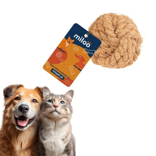 Piłka - naturalna zabawka, gryzak z włókna kokosowego (M) - Miloo Pets