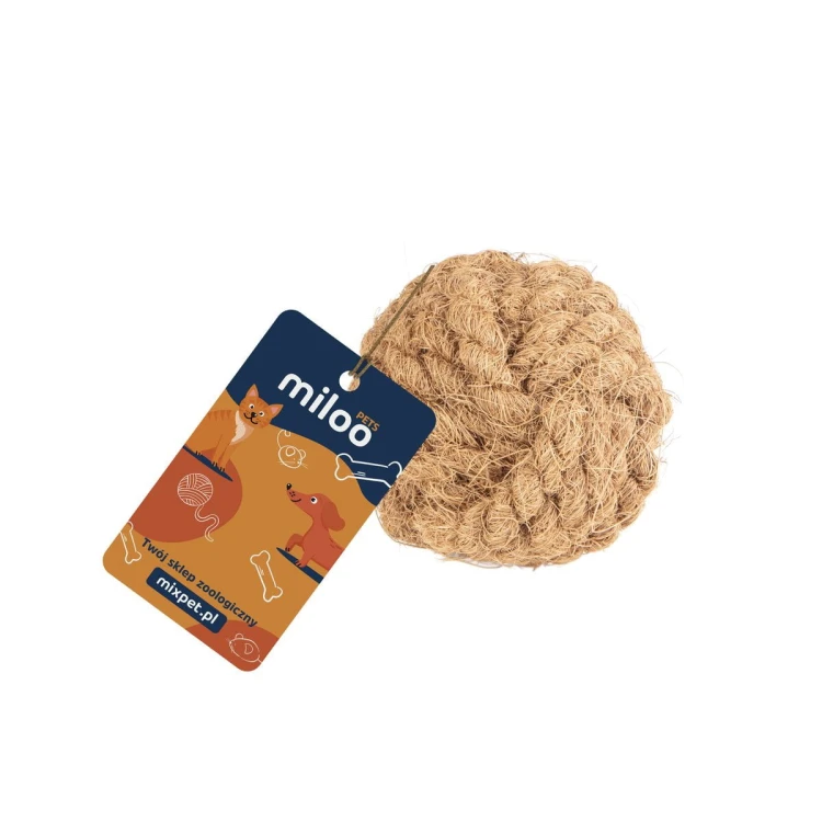 Piłka - naturalna zabawka, gryzak z włókna kokosowego (M) - Miloo Pets